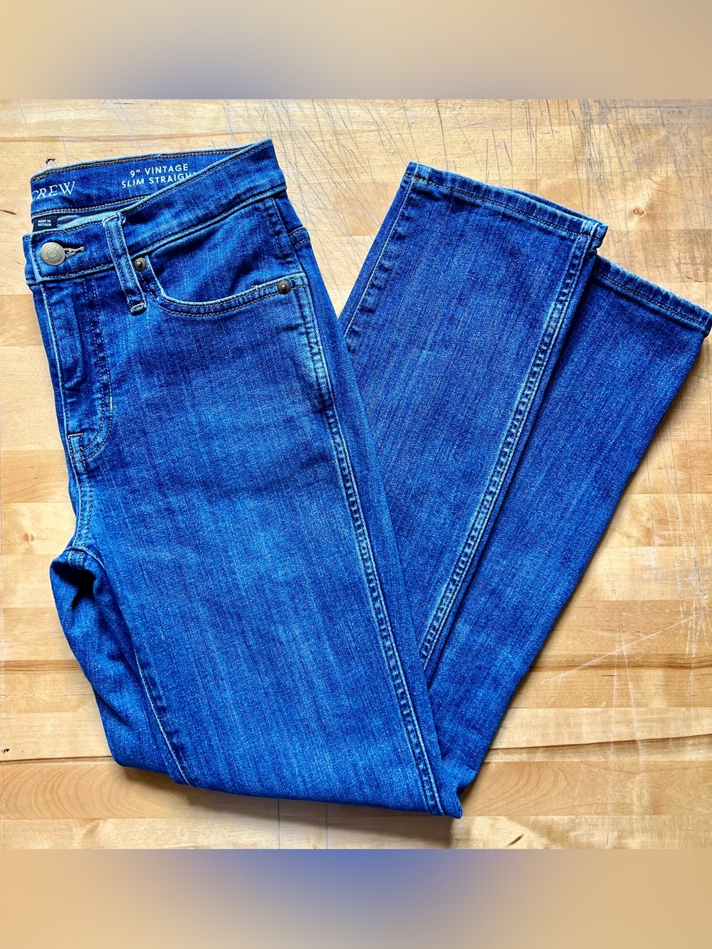 J.Crew BT475 9” Vintage Slim Straight Jeans 26 Medium Wash